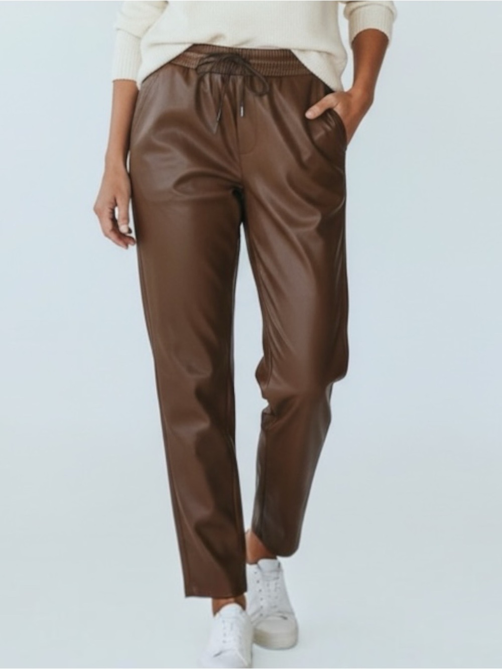 Source Unknown Brown SOFT Faux Leather Pants small